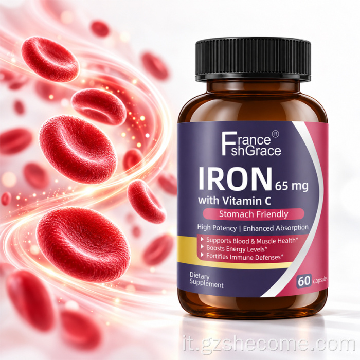 Shecome Integratore di Ferro 65 mg con Vitamina C
